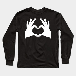 Hands Making Heart Shape Love Sign Language Valentine's Day Long Sleeve T-Shirt